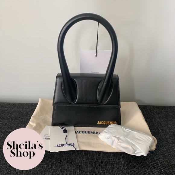 NWT Jacquemus Le Chiquito Moyen Medium Black Leather Top Handle Bag - Picture 8 of 9